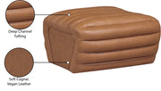 Vega Vegan Leather Upholstered Ottoman in Cognac - 33045Cognac-Ott