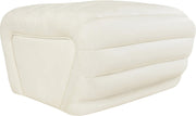 Vega Vegan Leather Upholstered Ottoman in Cream - 33045Cream-Ott
