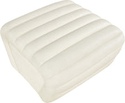Vega Vegan Leather Upholstered Ottoman in Cream - 33045Cream-Ott