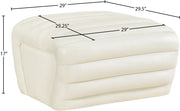 Vega Vegan Leather Upholstered Ottoman in Cream - 33045Cream-Ott