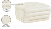 Vega Vegan Leather Upholstered Ottoman in Cream - 33045Cream-Ott