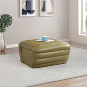 Vega Vegan Leather Upholstered Ottoman in Olive - 33045Olive-Ott