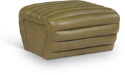 Vega Vegan Leather Upholstered Ottoman in Olive - 33045Olive-Ott