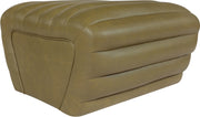 Vega Vegan Leather Upholstered Ottoman in Olive - 33045Olive-Ott