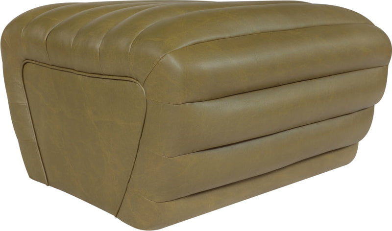 Vega Vegan Leather Upholstered Ottoman in Olive - 33045Olive-Ott