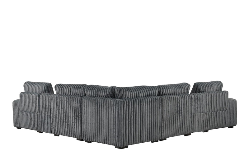 Vegas - Gray Power Recliner Sectional with Storage Console, Bluetooth Speaker, Wireless Charger, Cup Holder, USB Charger - CS8200-Sectional-Gray