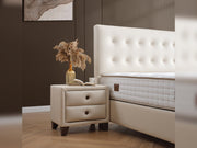 Vella Storage Bed With Headboard Beige - Full in Beige - 110-VEL-BEIVYN-140-SB