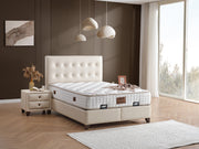Vella Storage Bed With Headboard Beige - King in Beige - 110-VEL-BEIVYN-200-SB