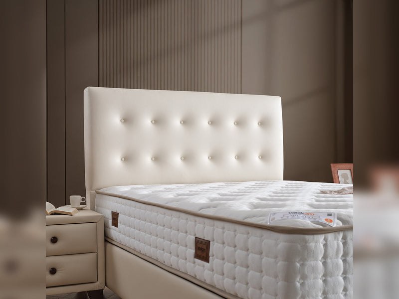 Vella Storage Bed With Headboard Beige - Twin in Beige - 110-VEL-BEIVYN-100-SB