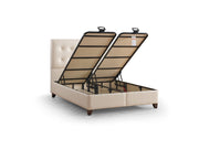 Vella Storage Bed With Headboard Beige - Twin in Beige - 110-VEL-BEIVYN-100-SB