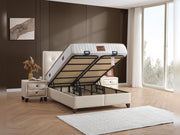 Vella Storage Bed With Headboard Beige - Twin in Beige - 110-VEL-BEIVYN-100-SB