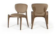 Velora Velvet Performance Fabric Upholstered Dining Chair in Beige, Set of 2 - 77077Beige-C