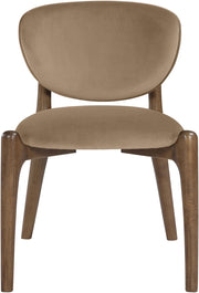 Velora Velvet Performance Fabric Upholstered Dining Chair in Beige, Set of 2 - 77077Beige-C