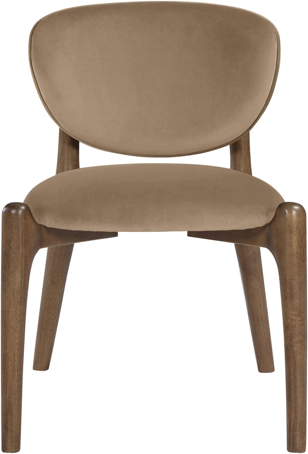 Velora Velvet Performance Fabric Upholstered Dining Chair in Beige, Set of 2 - 77077Beige-C