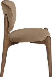 Velora Velvet Performance Fabric Upholstered Dining Chair in Beige, Set of 2 - 77077Beige-C