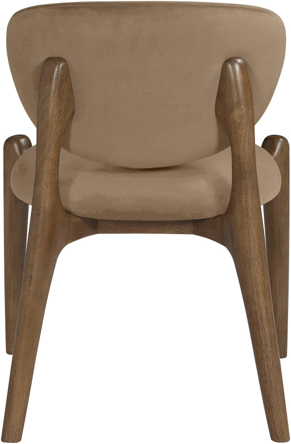 Velora Velvet Performance Fabric Upholstered Dining Chair in Beige, Set of 2 - 77077Beige-C