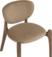 Velora Velvet Performance Fabric Upholstered Dining Chair in Beige, Set of 2 - 77077Beige-C
