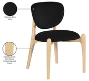 Velora Velvet Performance Fabric Upholstered Dining Chair in Black, Set of 2 - 77076Black-C