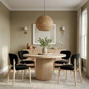 Velora Velvet Performance Fabric Upholstered Dining Chair in Black, Set of 2 - 77076Black-C