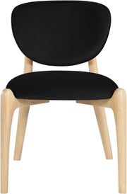 Velora Velvet Performance Fabric Upholstered Dining Chair in Black, Set of 2 - 77076Black-C