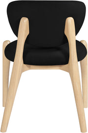 Velora Velvet Performance Fabric Upholstered Dining Chair in Black, Set of 2 - 77076Black-C