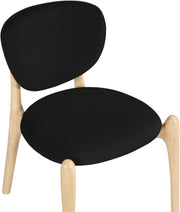 Velora Velvet Performance Fabric Upholstered Dining Chair in Black, Set of 2 - 77076Black-C