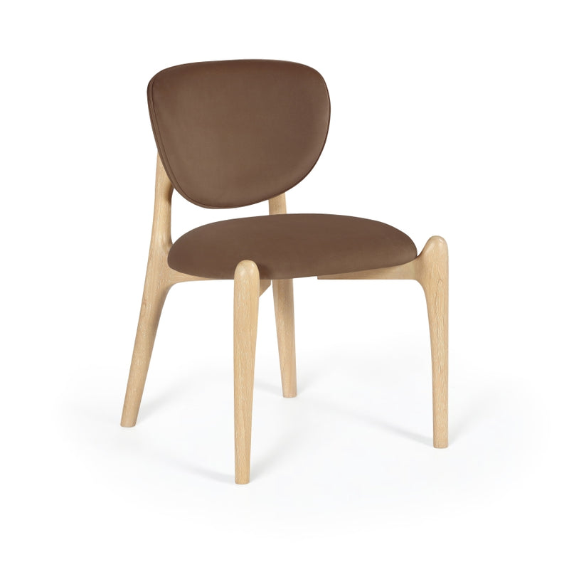 Velora Velvet Performance Fabric Upholstered Dining Chair in Brown, Set of 2 - 77076Brown-C