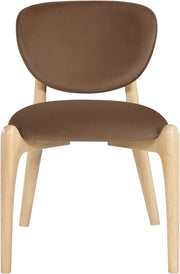 Velora Velvet Performance Fabric Upholstered Dining Chair in Brown, Set of 2 - 77076Brown-C