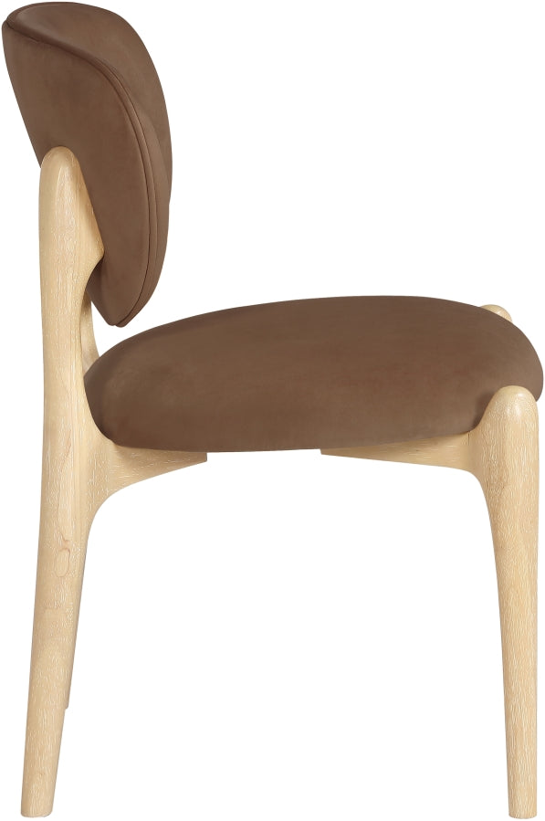 Velora Velvet Performance Fabric Upholstered Dining Chair in Brown, Set of 2 - 77076Brown-C