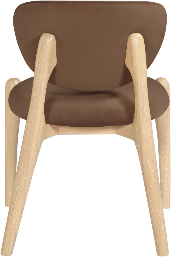 Velora Velvet Performance Fabric Upholstered Dining Chair in Brown, Set of 2 - 77076Brown-C