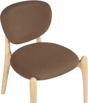 Velora Velvet Performance Fabric Upholstered Dining Chair in Brown, Set of 2 - 77076Brown-C