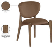 Velora Velvet Performance Fabric Upholstered Dining Chair in Brown, Set of 2 - 77077Brown-C