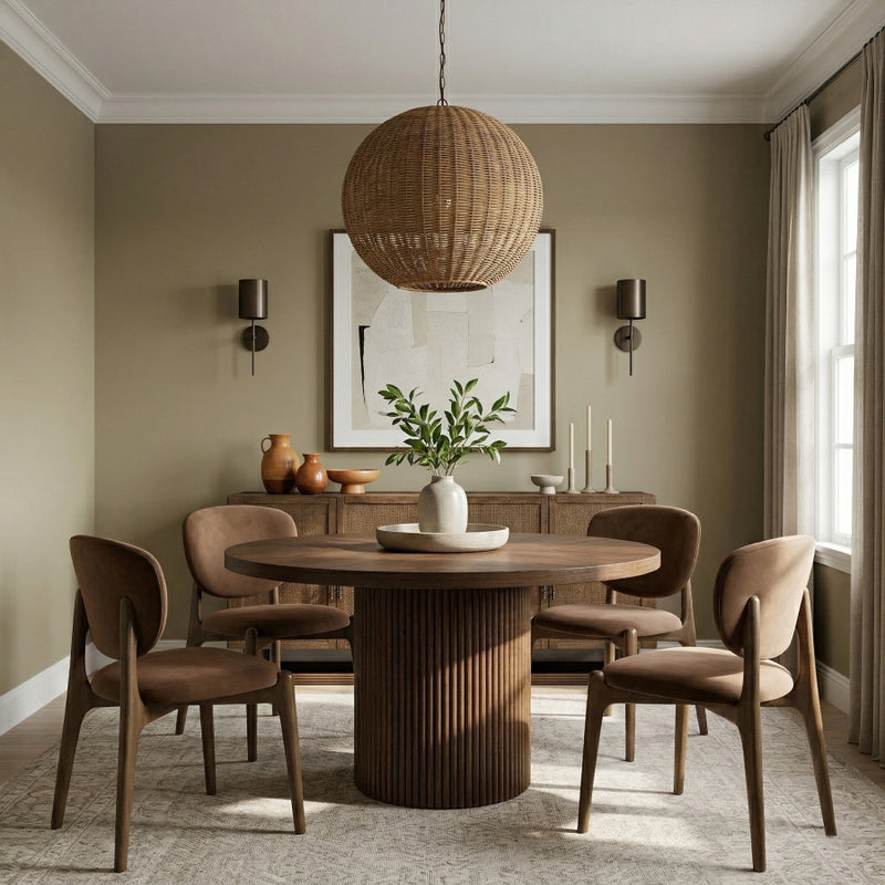 Velora Velvet Performance Fabric Upholstered Dining Chair in Brown, Set of 2 - 77077Brown-C