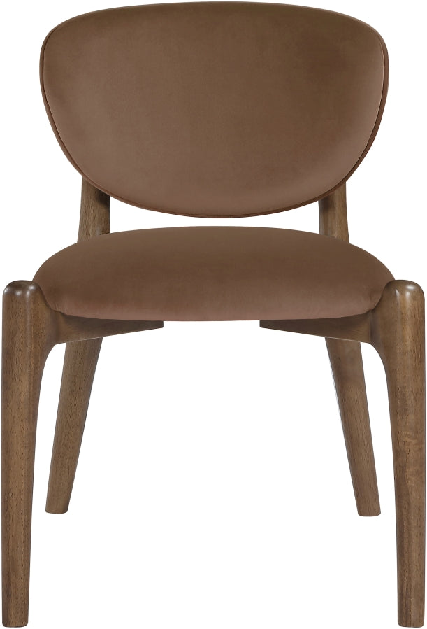 Velora Velvet Performance Fabric Upholstered Dining Chair in Brown, Set of 2 - 77077Brown-C