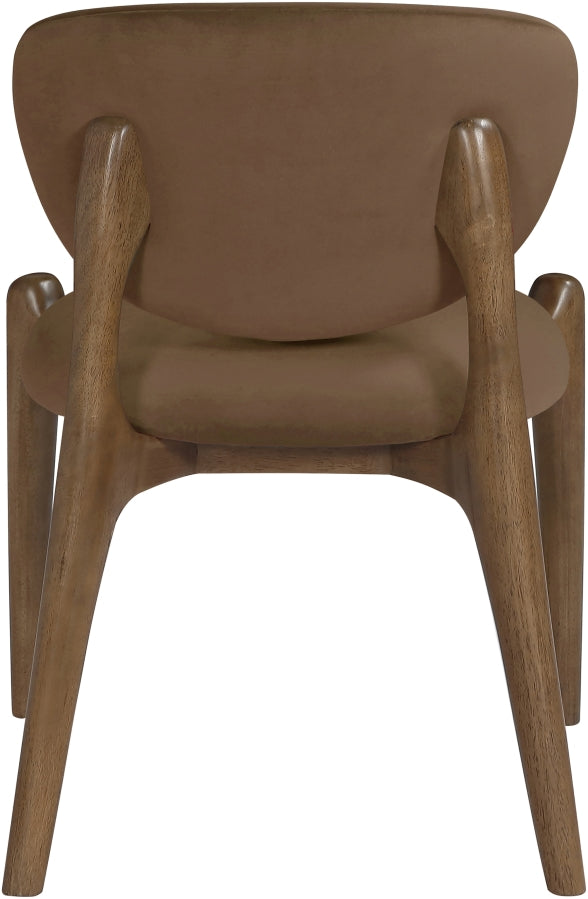 Velora Velvet Performance Fabric Upholstered Dining Chair in Brown, Set of 2 - 77077Brown-C