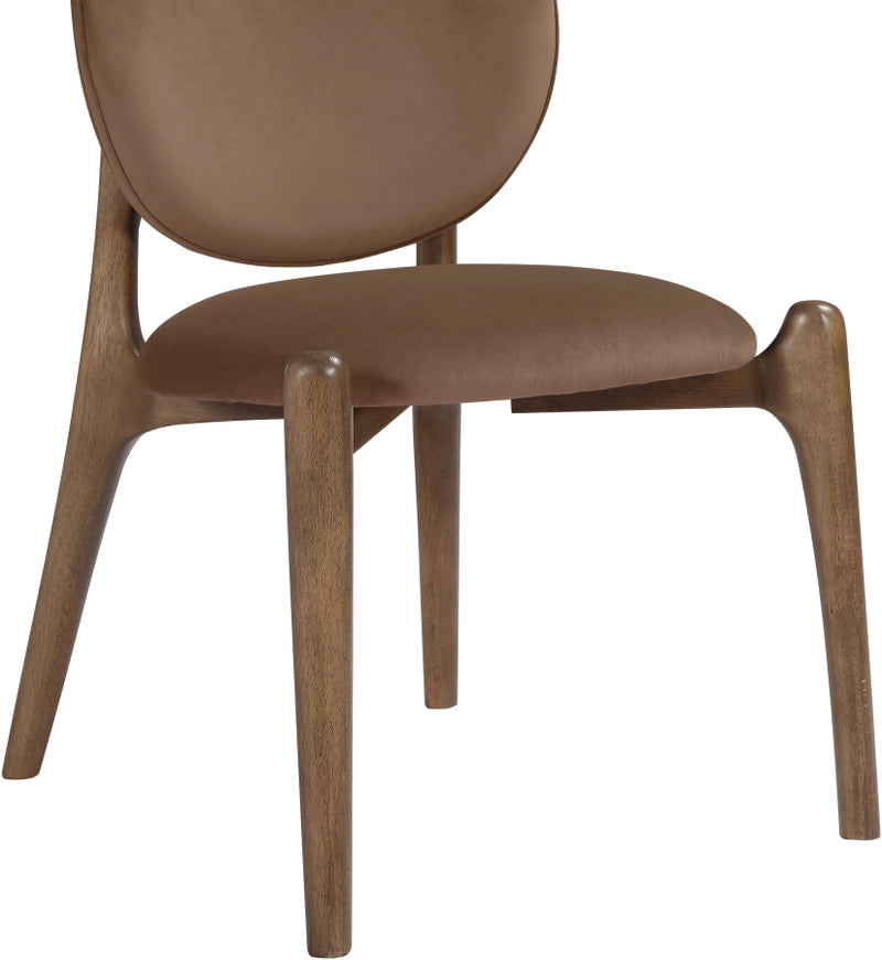 Velora Velvet Performance Fabric Upholstered Dining Chair in Brown, Set of 2 - 77077Brown-C