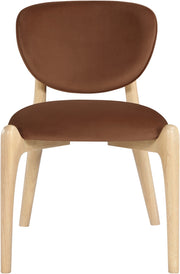 Velora Velvet Performance Fabric Upholstered Dining Chair in Cognac, Set of 2 - 77076Cognac-C