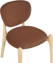 Velora Velvet Performance Fabric Upholstered Dining Chair in Cognac, Set of 2 - 77076Cognac-C