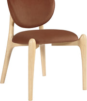 Velora Velvet Performance Fabric Upholstered Dining Chair in Cognac, Set of 2 - 77076Cognac-C