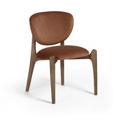Velora Velvet Performance Fabric Upholstered Dining Chair in Cognac, Set of 2 - 77077Cognac-C
