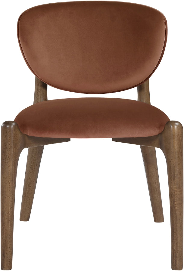 Velora Velvet Performance Fabric Upholstered Dining Chair in Cognac, Set of 2 - 77077Cognac-C