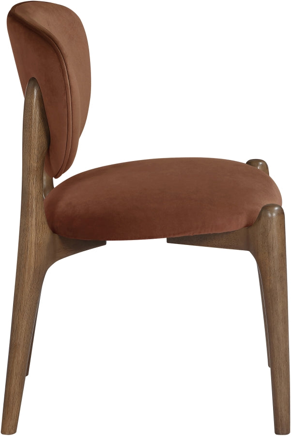 Velora Velvet Performance Fabric Upholstered Dining Chair in Cognac, Set of 2 - 77077Cognac-C