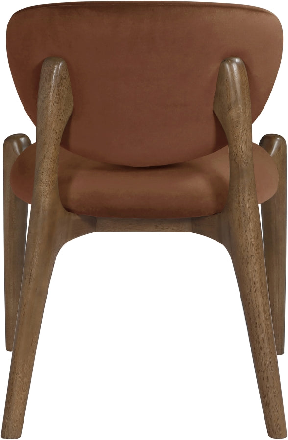 Velora Velvet Performance Fabric Upholstered Dining Chair in Cognac, Set of 2 - 77077Cognac-C