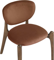 Velora Velvet Performance Fabric Upholstered Dining Chair in Cognac, Set of 2 - 77077Cognac-C