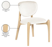Velora Velvet Performance Fabric Upholstered Dining Chair in Cream, Set of 2 - 77076Cream-C