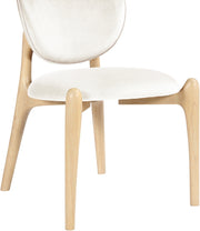 Velora Velvet Performance Fabric Upholstered Dining Chair in Cream, Set of 2 - 77076Cream-C