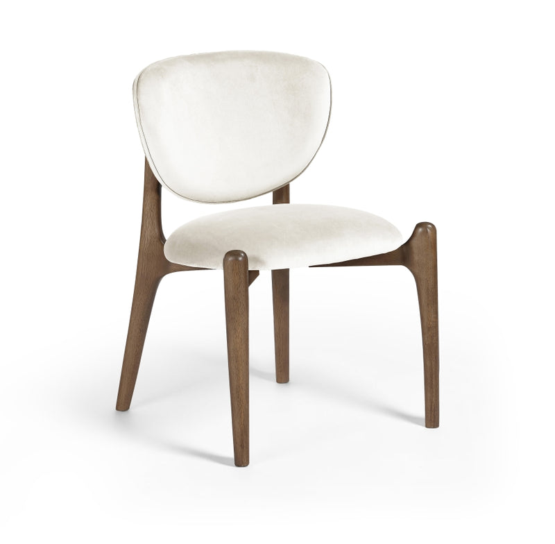 Velora Velvet Performance Fabric Upholstered Dining Chair in Cream, Set of 2 - 77077Cream-C