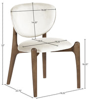 Velora Velvet Performance Fabric Upholstered Dining Chair in Cream, Set of 2 - 77077Cream-C