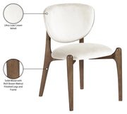 Velora Velvet Performance Fabric Upholstered Dining Chair in Cream, Set of 2 - 77077Cream-C