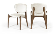Velora Velvet Performance Fabric Upholstered Dining Chair in Cream, Set of 2 - 77077Cream-C